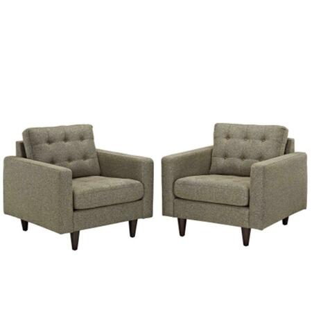 EAST END IMPORTS Empress Armchair Upholstered- Oatmeal, 2PK EEI-1283-OAT